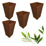 Kit 4 Vasos 28 L Grande Rattan Flores Plantas Jardim 