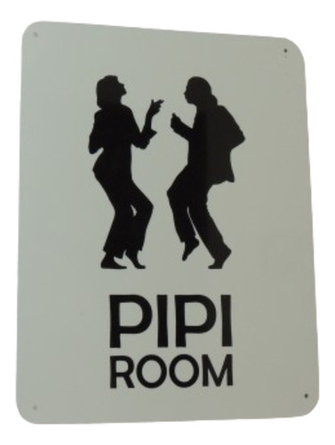 Cartel P/ Baño Pulp Fiction Chapa Toilette 15x20cm