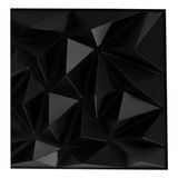 Panel 3d Pvc Decorativo 50 X 50 Cm Diamond D099 Negro 40 Pzs Color Negro Mate