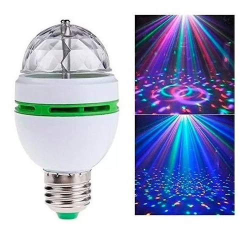 Bombillo Led Discotekero Giratorio Para Navidad Fiestas Mnr 