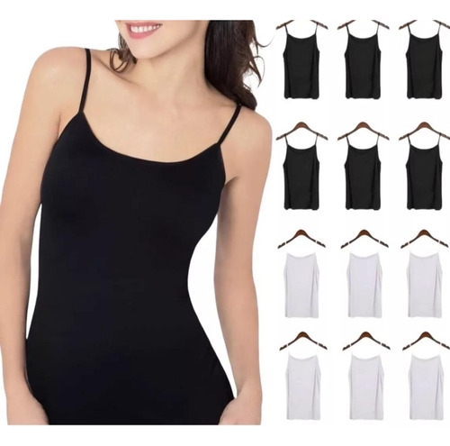 Pack 12 Blusa Pabilo Color Blanco Y Negro 