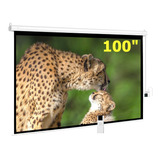 Pantalla Electrica Para Proyector, 100'' Pulgadas, Control Remoto Inalambrico, 3d Ready