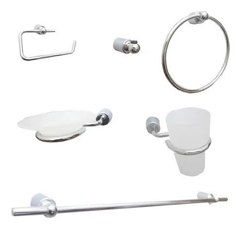 Set 6 Piezas De Accesorios Para Baño Hidromet Sylver