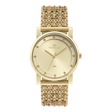 Relógio Technos Feminino Bracelete Crystal Dourado 2035mym1d