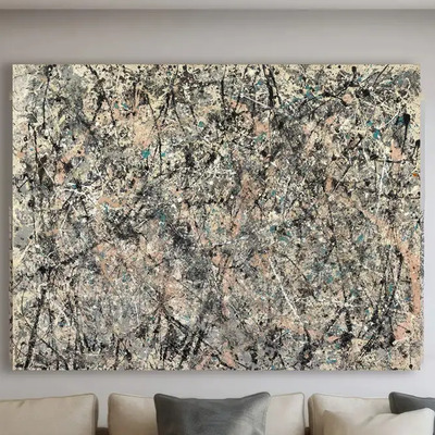Cuadro Abstracto Jackson Pollock No.1 Lavender Mist 90x120 Número 1 Lavander Mist Bastidor De Madera | Meses sin interés