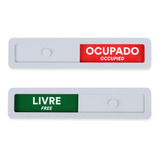 Placa Porta Livre Ocupado 17,4x3,8cm Sala De Reunião 1 Unid