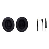 Kit Para Fone Bose  Qc45 - Espuma E Cabo Com Mic