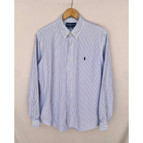 Camisa Ralph Lauren Rayas Blanco Azul Negro