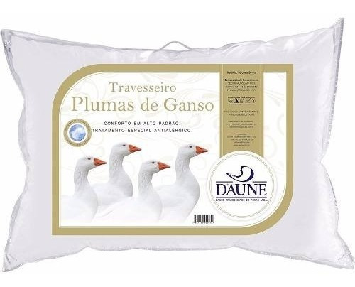 Kit Com 4 Travesseiros 100% Plumas Daune 50x70