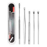 Kit De 5 Pzs Para Limpieza Oido-cerumen De Acero Inoxidable