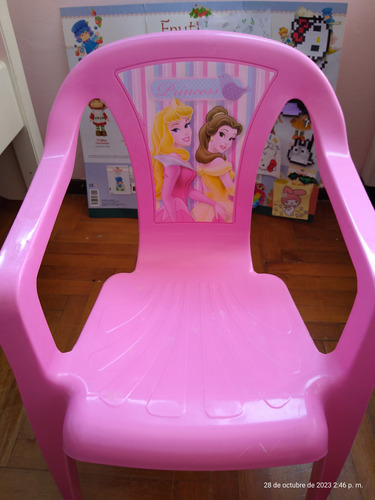 Silla Jardin Infantil Rosa Princesaaurora/bella Apoya Brazo