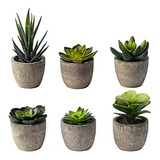 6 Macetas Pequeñas Plantas Suculentas Artificiales Mini Mace