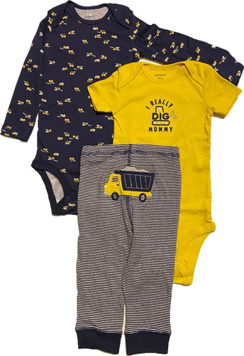 Set Conjunto Carters Trio 2 Body + 1 Pantalon Etiq Original