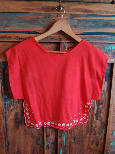 Blusa Reciclada Bordada Vintage