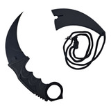 Karambit Cs Go Faca Tática Preta Afiada + Bainha E Cordão