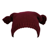 Gorro Doble Pompom Tejido Térmico Para Invierno Al Caps