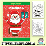 Kit Imprimible Librito Para Pintar Y Personalizar Navidad