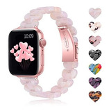 Malla Para Apple Watch 42/44/45mm Se 7a1 -resina Flor Rosada