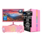 Pc Gamer Completo Rosa I7 16gb Ssd 480gb + Monitor 19 + Eg53