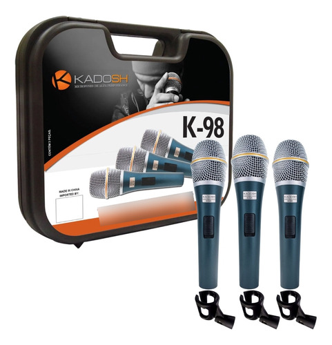 Kit Microfone Kadosh K-98 Com 3 Pcs
