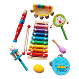 Kit Musical 8 Instrumentos Infantil Madera