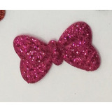 30 Laço Minnie Com Glitter Luxo Banho E Tosa Pet 3,5cm