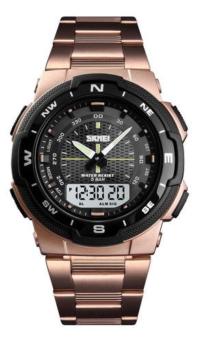 Reloj Cronómetro Digital Skmei 1370 Alarma Calendario Oro