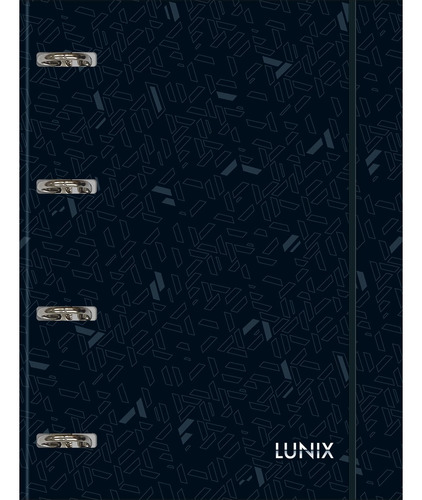 Caderno Argolado Universitário C/ Elástico Lunix Preto 80fls