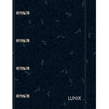 Caderno Argolado Universitário C/ Elástico Lunix Preto 80fls