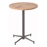 Gwarez Mesa De Comedor Redonda De Madera De Teca Para Patio 