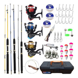 Kit Pesca Completo 3 Varas E Molinetes + Maleta Itens Barato