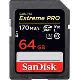 Tarjeta Sandisk Extreme Pro Uhsi C10 U3 V30 4k De 64 Gb