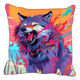 Cojines Decorativos Lobos Colores Animales 40cm Pj