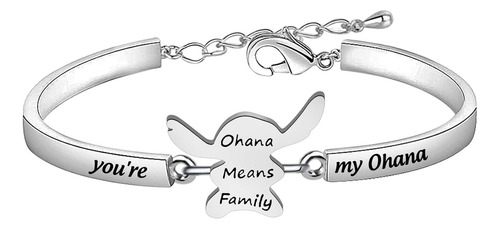 Collar Ohana   Pulsera De Dibujos Animados Con Texto En Ingl