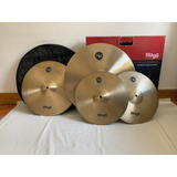 Set De Platillos Stagg Sh B20 - Hi Hat, Crash, Ride Y Funda