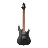Guitarra Eléctrica Cort Kx Series Kx100 De Tilo Metallic Black Con Diapasón De Jatoba