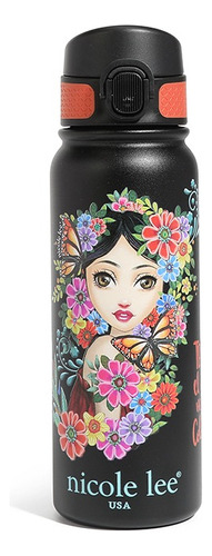 Termo Nicole Lee De 600 Ml Estampado Con Tapa Ss24 Color Alma De Colores