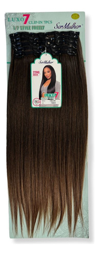 Aplique Tic Tac Liso Cabelo Orgânico Bio Proteína 60cm 228g Cor T1b/30 Preto/loiro Escuro