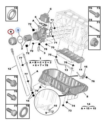 Tapa Filtro De Aceite Citroen C4 C5 Xsara Picasso 2.0 16v N Foto 3