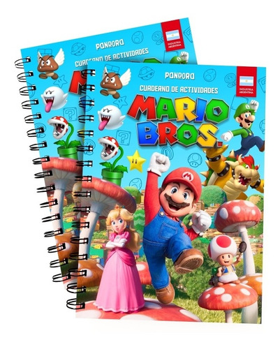Cuaderno Mario Bros De Actividades Juegos Película Colorear 