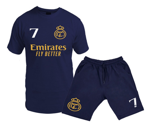 Conjunto Remera Y Bermuda Del Real Madrid / Edicion Golden