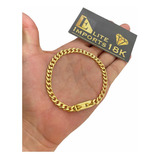 Pulseira Grumet 6mm Pitbull Maciça Luxo  Banhado A Ouro 18k 