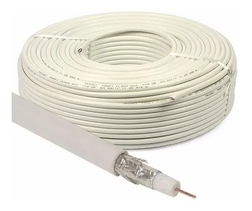 Cable Coaxil Rg6 X 10 Metros Blanco Sin Armar Calidad 100%