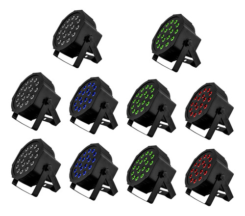 10 Cañon Par Led 18x3 W Audio Rítmico Multicolor Rgb Fiestas