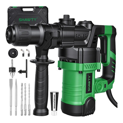 SHAWTY Rotomartillo Cincelador Perforador de 11 Piezas, Taladro Rotomartillo Alambrico Martillo Giratorio Perforador Sds-plus para Concreto, 1600W Rotomartillo Para Hormigón,Ladrillo y Madera | Envío gratis