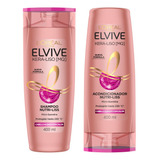 Kit Elvive Keraliso 230° 400ml Shampoo Y Acondicionador