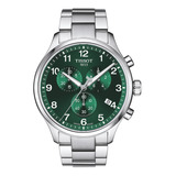 Reloj Hombre Tissot T116.617.11.092.00 Crono Xl Classic Color De La Correa Plateado Color Del Bisel Plateado Color Del Fondo Verde