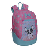 Mochila Escolar Khalessi Dog Huellitas Rosado Head