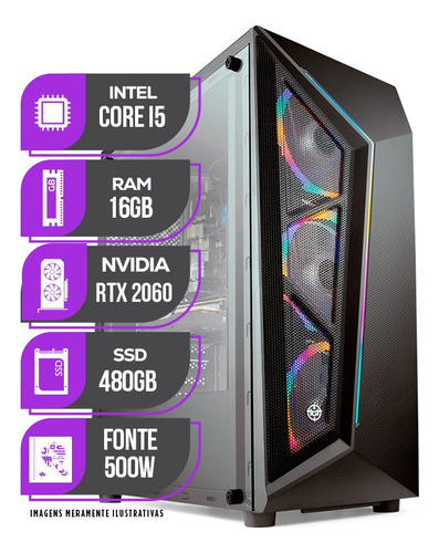 Pc Gamer Mancer, Intel I5, Rtx 2060, 16gb Ddr4, Ssd 480gb