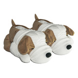 Pantufa Unissex Bulldog Inverno Quentinha Solado Borracha